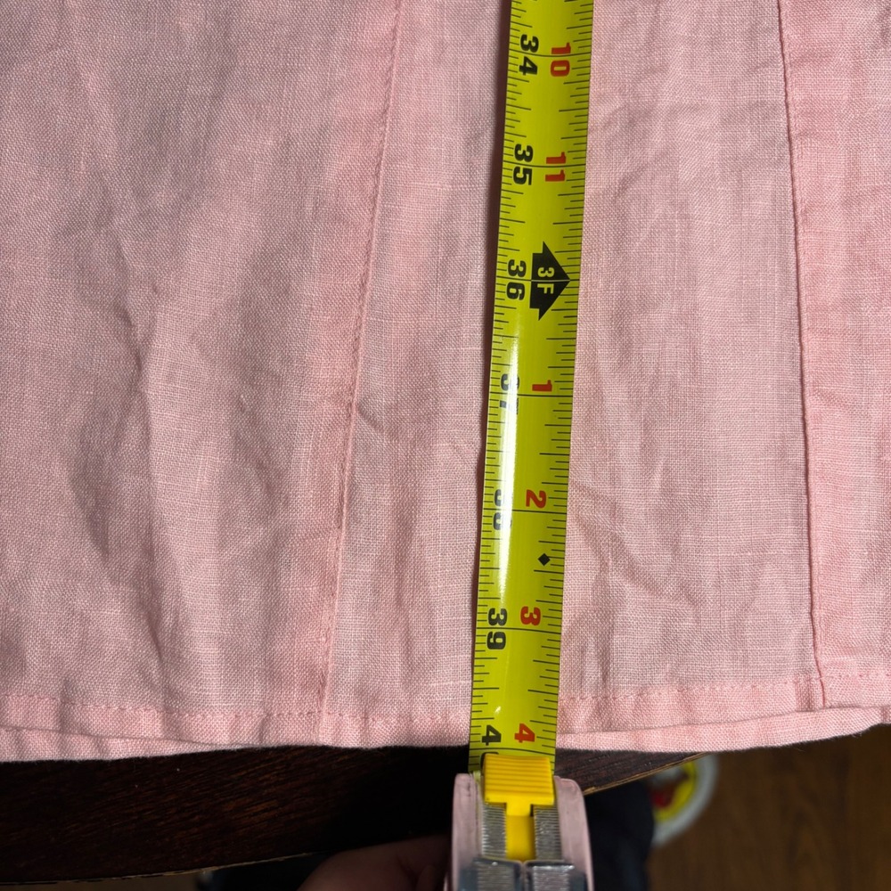 J.Jill Love Linen Pink V-Neck Sleeveless Shift Tank Midi Dress XL Minimalist - Picture 8 of 10